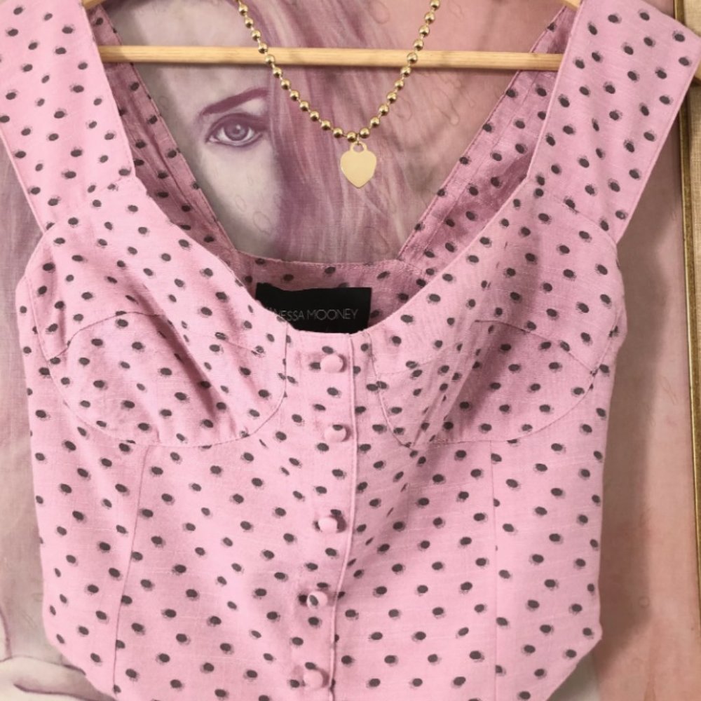 Vanessa Mooney Heather Top in Polka Dot Lilac